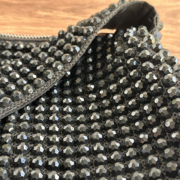 Vintage 1940s Beaded Roger Van S Black Handbag Purse With Shoulder Strap - Picture 11 of 12